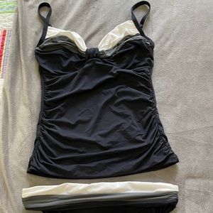Bleu Rod Beattie Black White Tankini Swimsuit